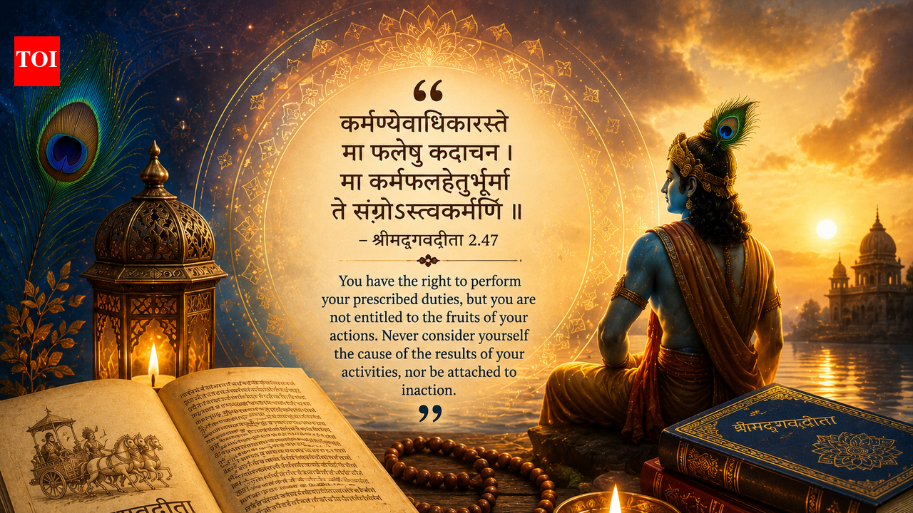 Bhagavad Gita Quote Today: A closed door doesn’t reduce your worth; it only...”