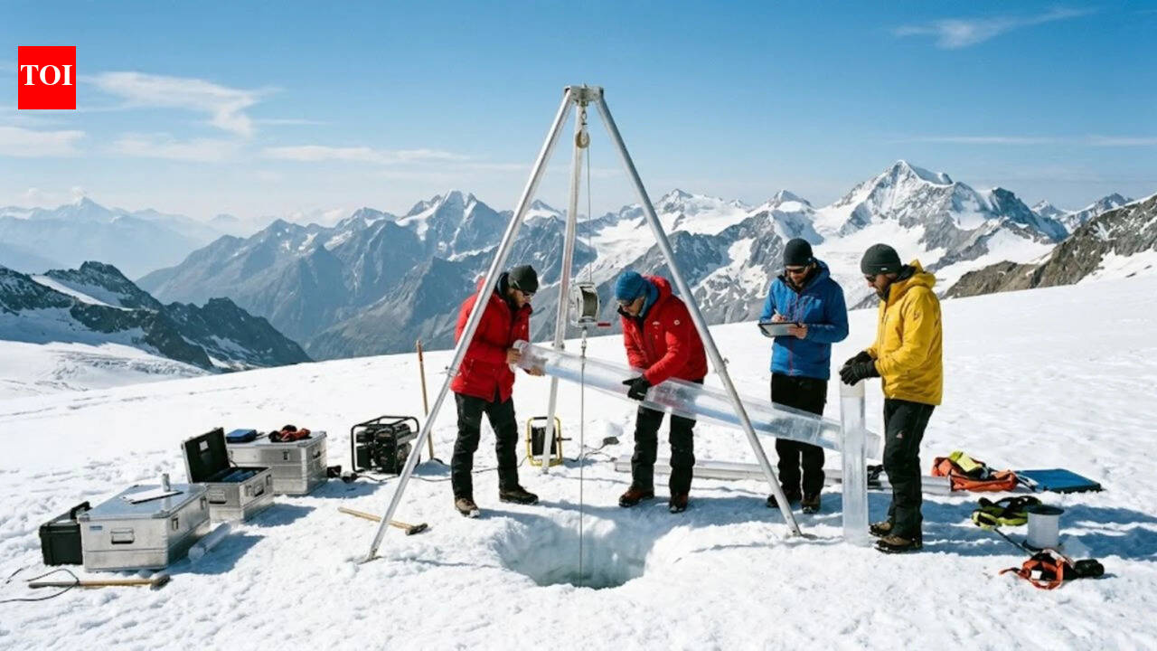 Scientists drill 33 feet into a vanishing glacier to recover a 2,000-year old record of...