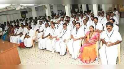 S P Velumani skips EPS-led poll review meet, Singai Ramachandran quits AIADMK