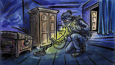 Hi-tech burglar used metal detector to locate hidden gold before striking