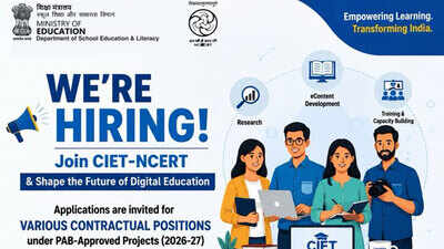 CIET NCERT recruitment 2026: Applications invited for contractual positions under education projects