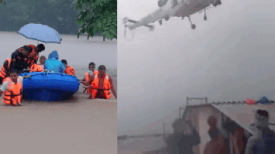 Gujarat flood crisis deepens: NDRF, Coast Guard intensify rescue operations amid relentless rain; over 30 workers airlifted
