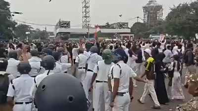 Kolkata NEET paper leak protest: Left student groups clash with security forces; police use batons and tear gas to disperse protesters