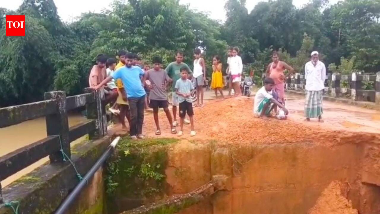 Approach road to Cachar bridge caves in, cuts off border villages