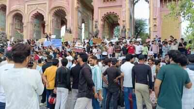 Students rally at Jaipur’s Jawahar Circle demanding reform amid education system irregularities
