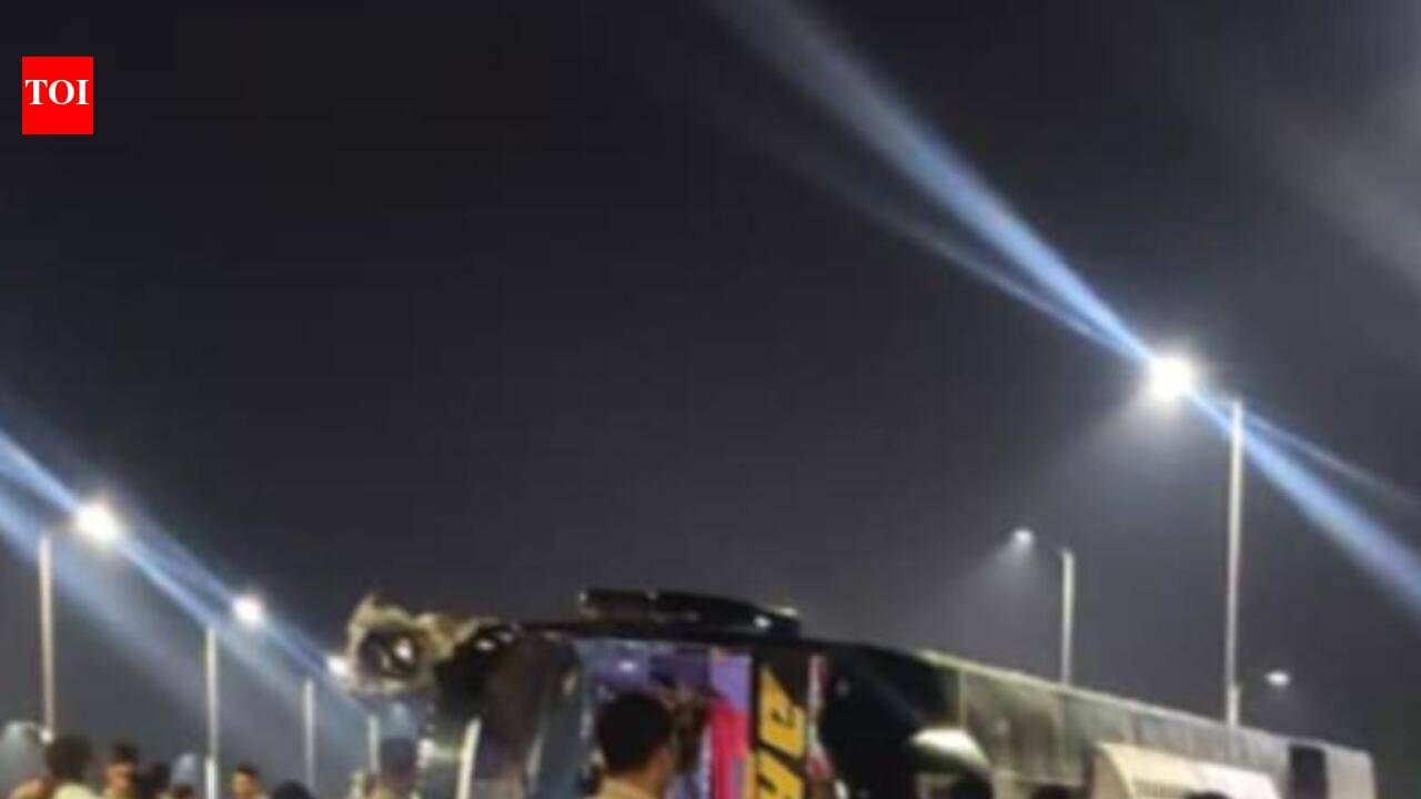 20 passengers injured as bus overturns after going out of control