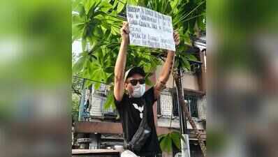 Manipur man joins Kolkata protest