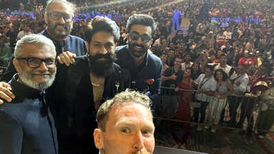 Ranbir Kapoor, Yash pose with 'Ramayana' director Nitesh Tiwari and Namit Malhotra at Comic-Con; team gears up for USD 40 million marketing campaign
