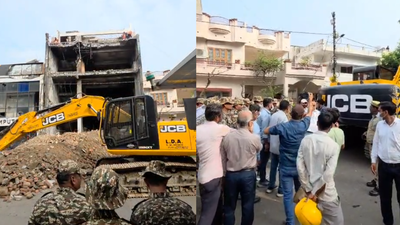 32 days after deadly blaze, LDA begins demolition of Aliganj building that claimed 15 lives