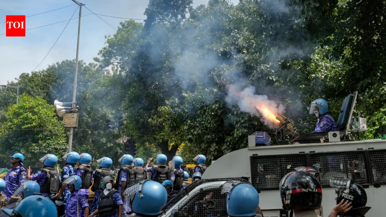 Stone-pelting erupts after education minister Dharmendra Pradhan quits; tear gas, lathicharge used as CJP says protest will continue
