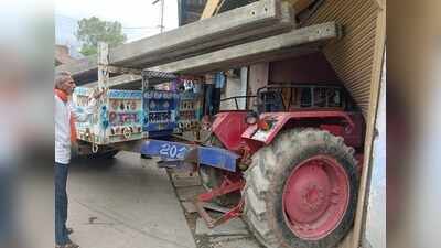Tractor rams into shop, 2 minor girls injured