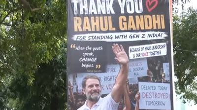 Youth Congress puts up hoardings thanking Rahul Gandhi in Delhi for standing with Gen Z