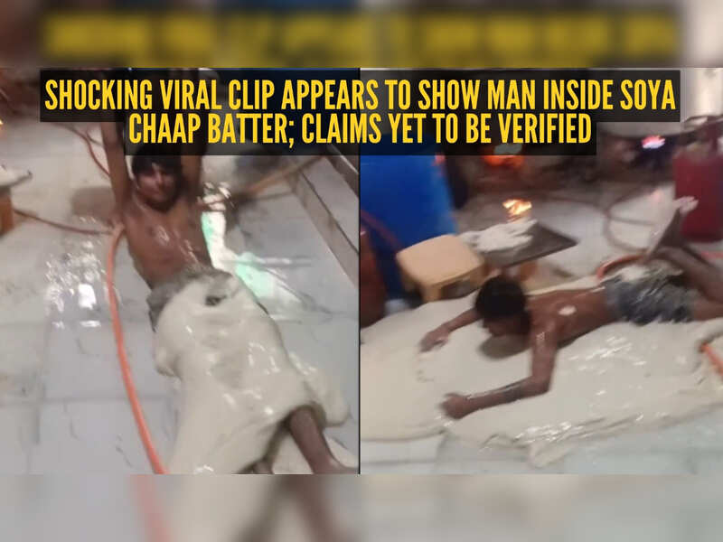Screenshot of news report showing soya chaap viral video still
