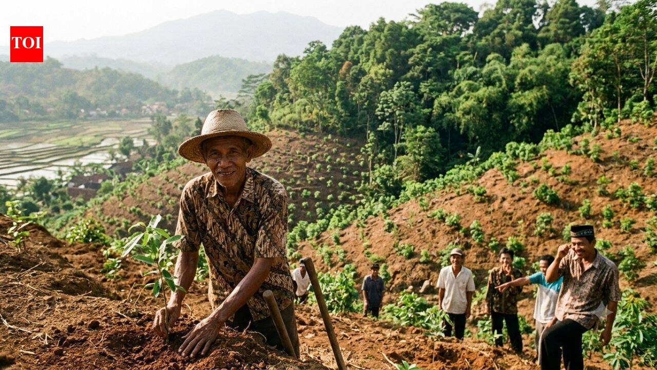 In 1996, Indonesia's 'crazy' tree planter who was mocked for his mission planted 11,000 trees and turned barren hills into a green paradise