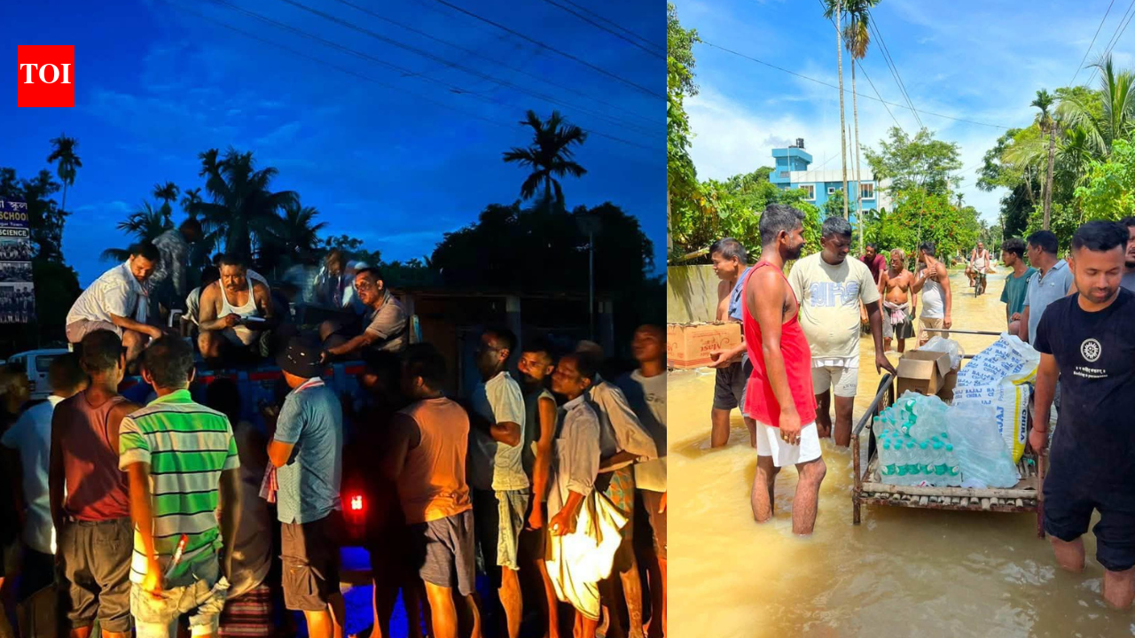 RSS, Seva Bharati volunteers carry out flood relief operations in Upper Assam
