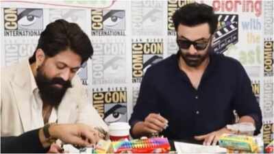 Ranbir Kapoor and Yash enter "Parents of Pookie Girls"color duo Ram-Ravana draws at Comic-Con - Watch