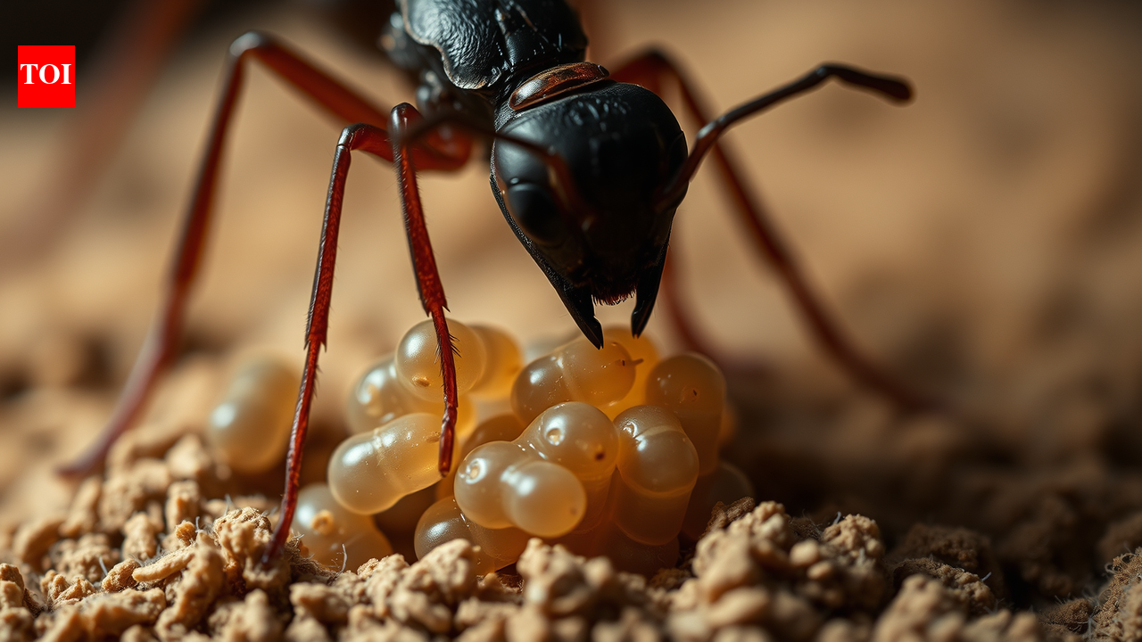 Before ants began caring for their young, the brain circuits were helping them find food