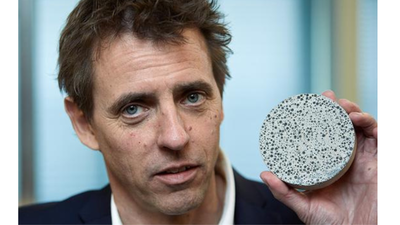 Dutch scientist created bacteria that repair cracked buildings by turning cracks into stone, making concrete heal itself and saving billions in repair costs