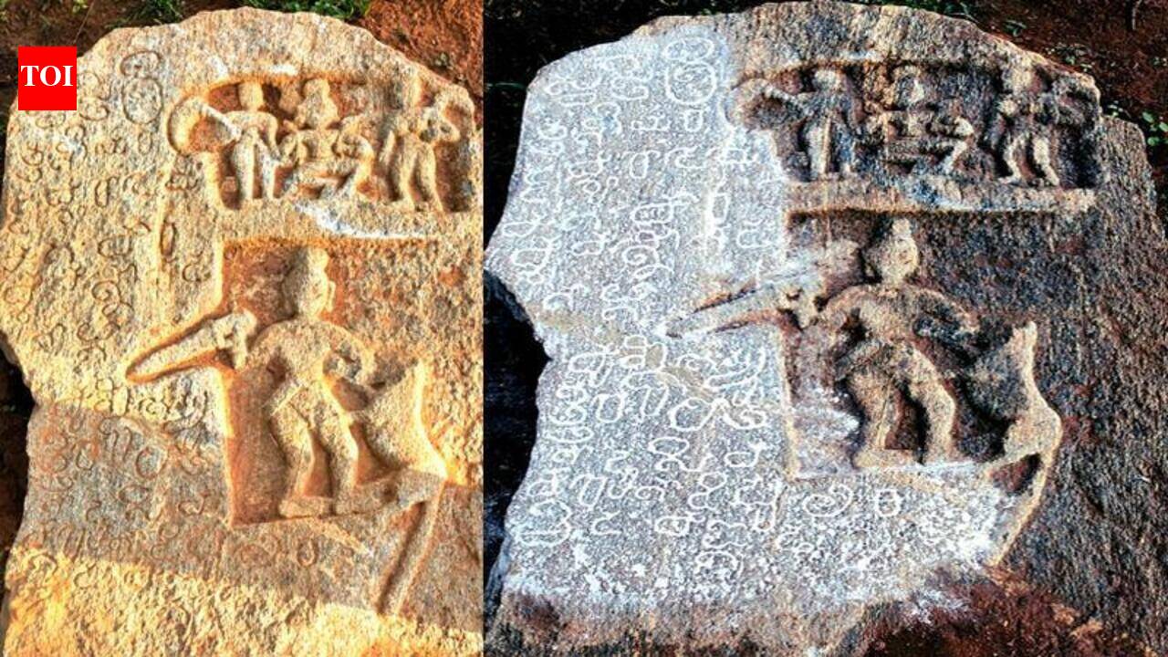 Bengaluru farmer’s plough unearths 1,100-year-old hero stone of tiger-slaying warrior