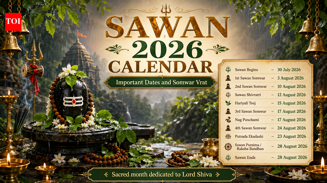 Sawan 2026 Calendar: Full List of Somwar Vrat, Shivratri, Pradosh, Ekadashi, and Purnima Dates