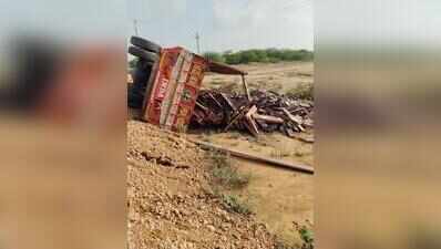 Two killed, 3 injured as stone-laden truck overturns in Jaisalmer dist