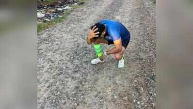 It’s shoe time: Bengaluru man runs on bad road to grab minister’s attention
