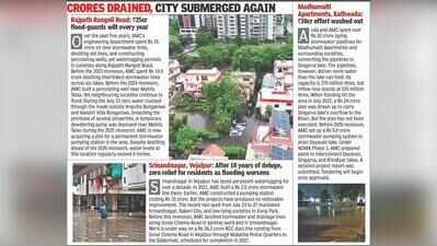 Ahmedabad: Rs 60 crore flood-proofing infra always sinks in 3 spots