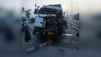 Cop halts NH-8 traffic, shuts shops after CNG leak from crashed truck