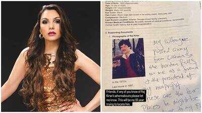 Salman Khan's ex Somy Ali announces $5,000 reward in her 16-year search to find missing Bollywood actor Raj Kiran, reveals promise made to Rishi Kapoor