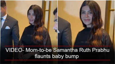 VIDEO: Mom-to-be Samantha Ruth Prabhu flaunts baby bump in black outfit, fans praise her glow