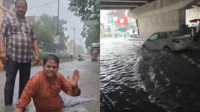 'Red' alert issued in Delhi as heavy rain lashes NCR, waterlogging in several areas