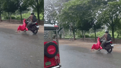 Woman dragged 100 metres by boyfriend after marriage dispute, video surfaces