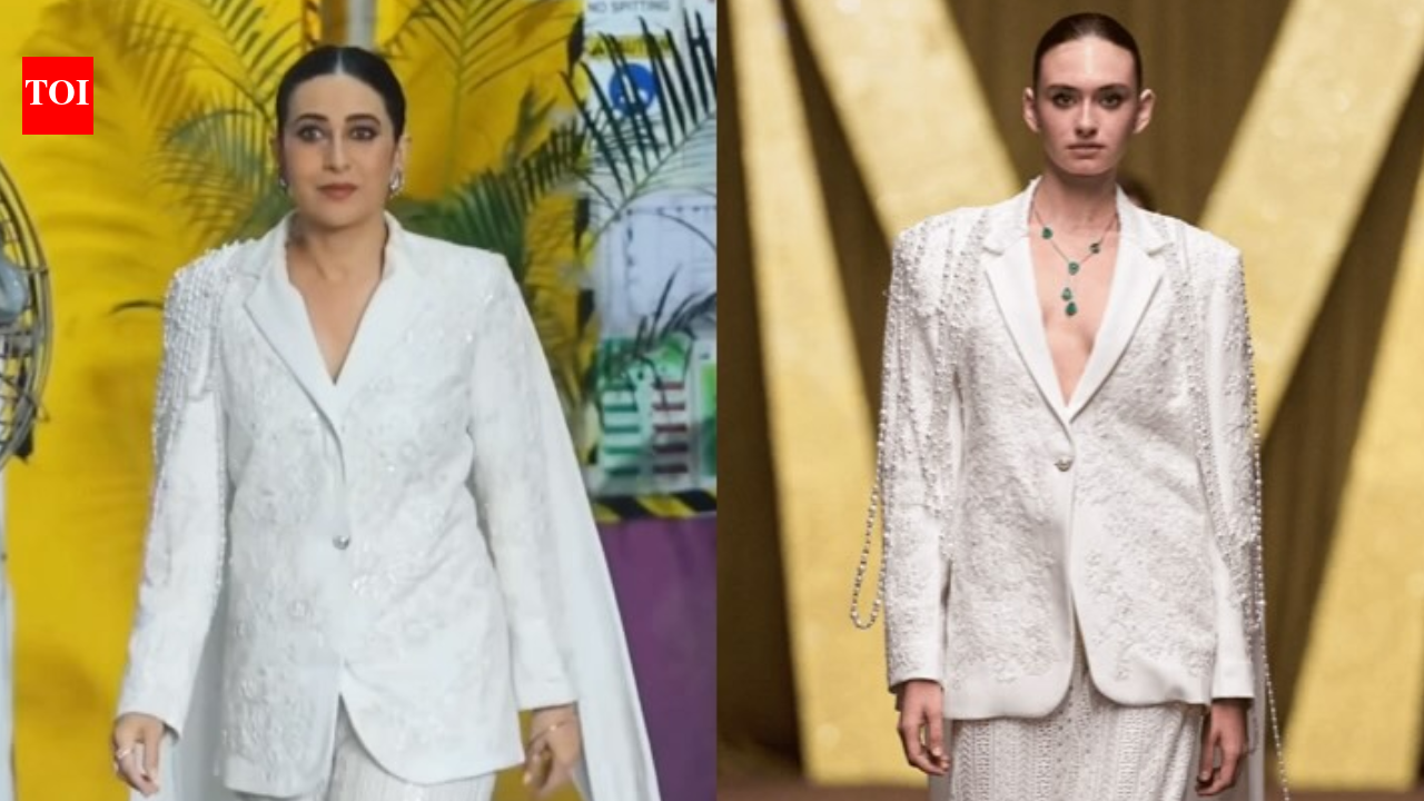 Karisma Kapoor ditches the drama, lets her Rs 2.45 lakh Manish Malhotra suit do the talking