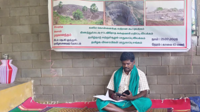 Coimbatore farmer continues fast against illegal mineral extraction; officials conduct spot inquiry