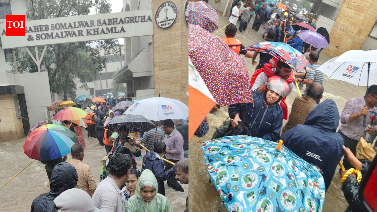 Students trapped for 2 hours, rescued from waterlogged school campus in Nagpur