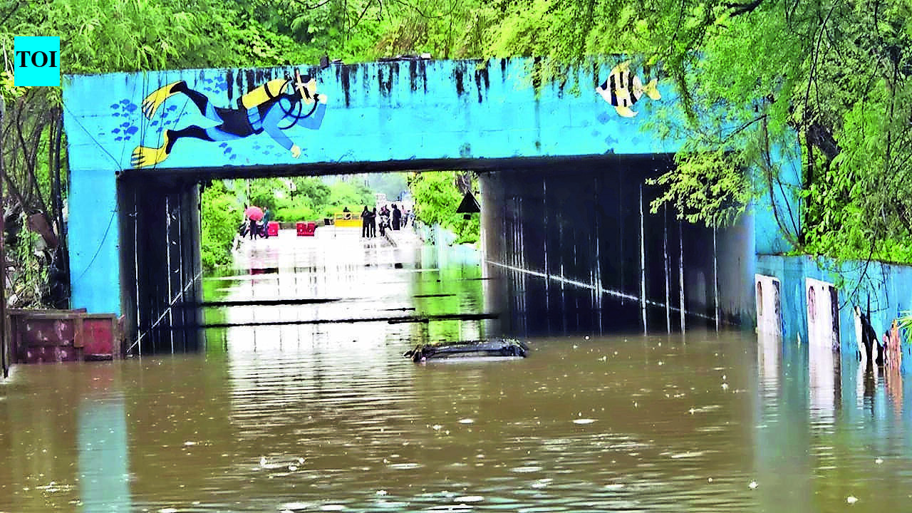 Rs9cr Flood Project Fails First Big Test As Narendra Nagar Underpass Flooded Again