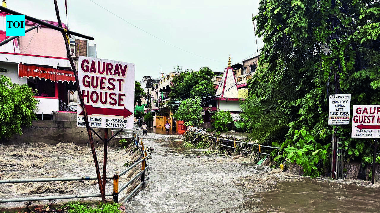 Overflowing Gorewada nullah inundates homes in West Nagpur