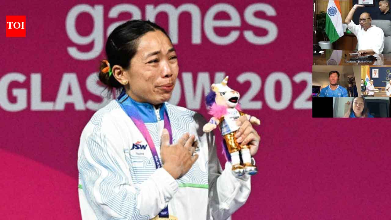 'We are proud of you': Manipur CM Yumnam Khemchand Singh's video call with Mirabai Chanu, Rishikanta Singh after Commonwealth Games medals - WATCH