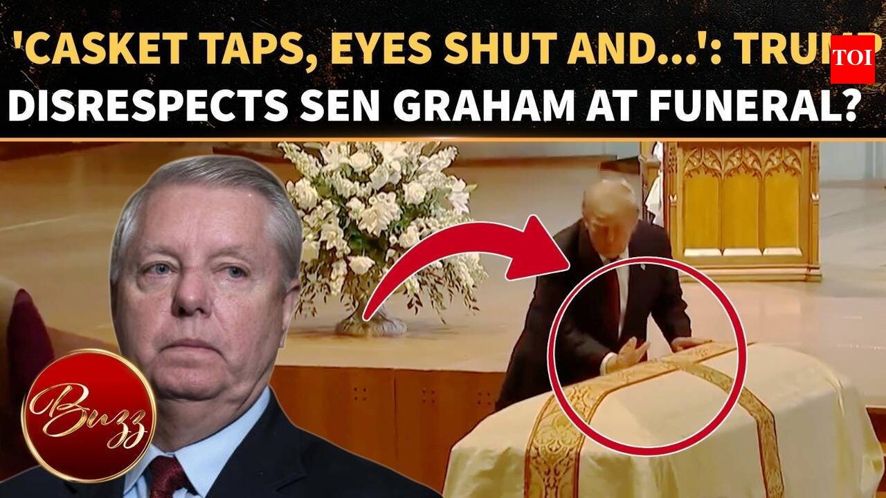 Trump's 'Bizarre' Behaviour At Lindsey Graham's Funeral Leaves Internet Furious