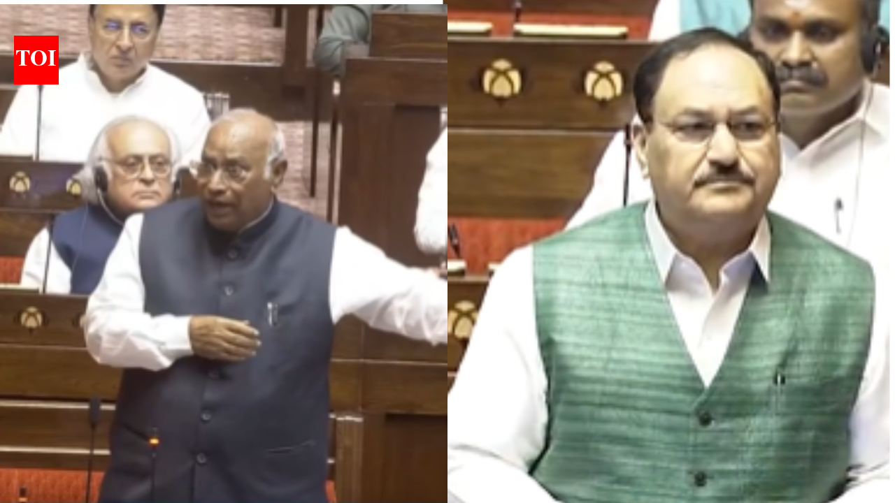 Watch: Stormy scenes in Rajya Sabha as Kharge, Nadda clash over police action against student protesters