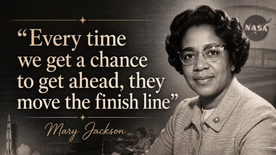 Quote of the day by Mary Jackson: "Every time we get a chance to get ahead, they move…" - a timeless reminder about resilience, fairness and hope