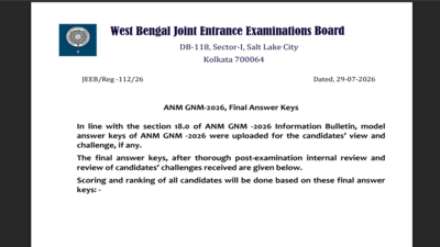 West Bengal ANM GNM result 2026 released at wbjeeb.in: Direct link to download here