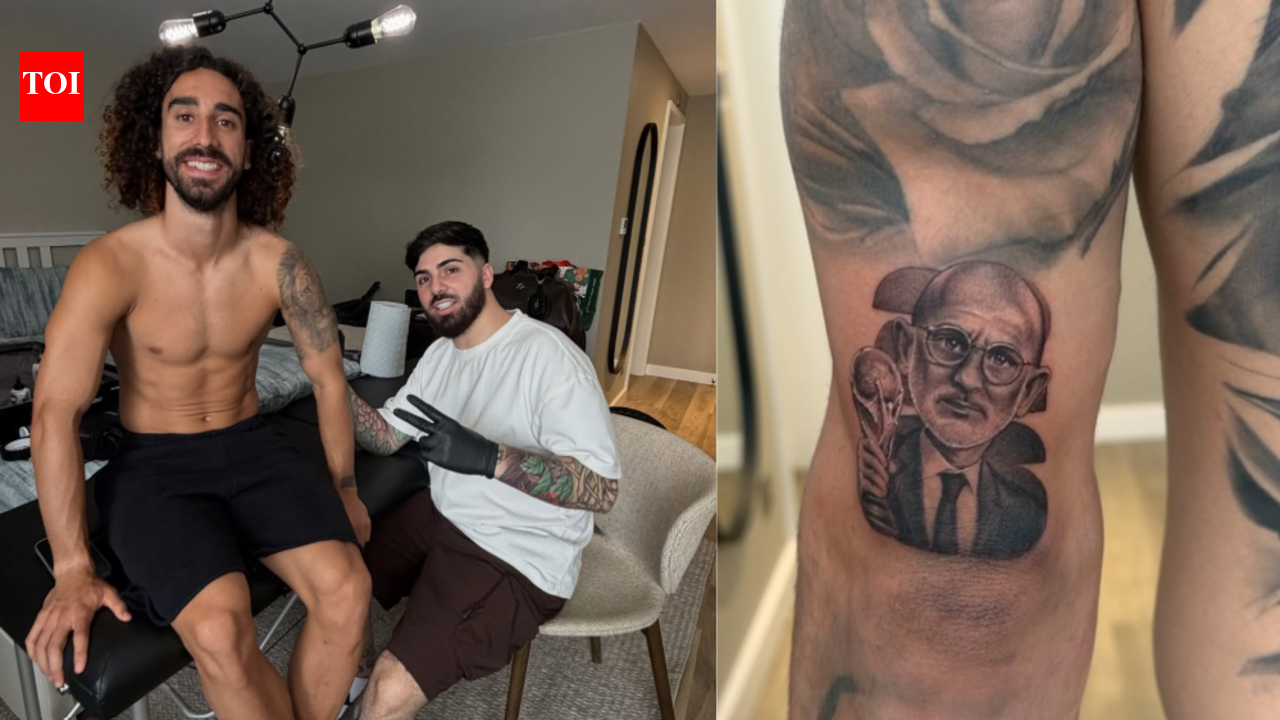 Cucurella fulfils bizarre promise by permanently tattooing De la Fuente’s face on his arm