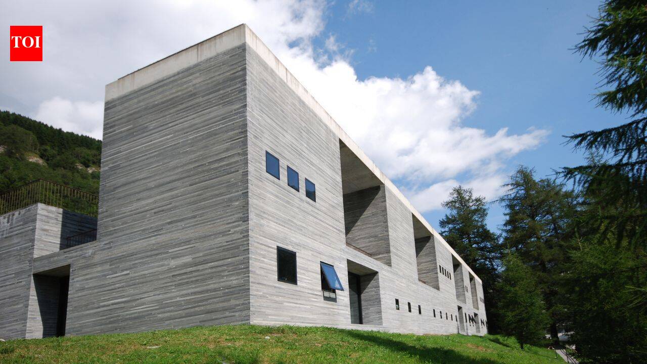Hidden deep within the Swiss Alps, this structure was built with 60,000 stone slabs to disappear into the mountain and is now considered one of the greatest works of modern architecture