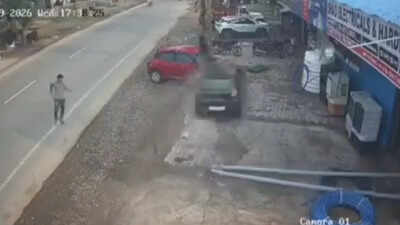 Speeding car ploughs into tile showroom in Haryana; 1 killed, 3 injured