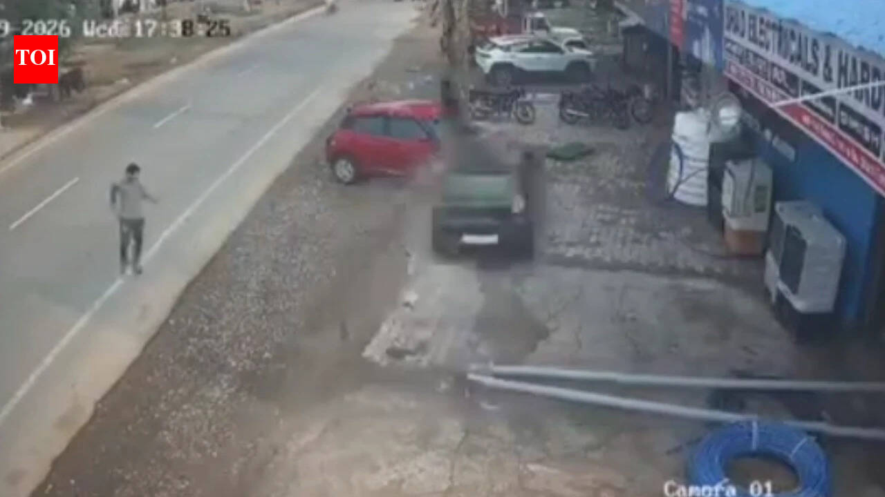 Speeding car ploughs into tile showroom in Haryana; 1 killed, 3 injured
