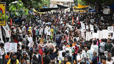 Woman injured during NEET protest discharged from RML after 10 days
