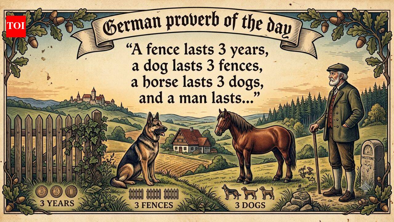 German proverb of the day: "A fence lasts 3 years, a dog lasts 3 fences, a horse lasts 3 dogs, and a man lasts…"