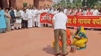 Watch: Saffron-clad Pappu Yadav, opposition stage Ram Temple donation theft skit in Parliament