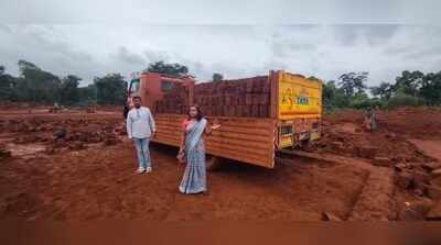 Sagar tahsildar seizes truck with illegally extracted laterite stones